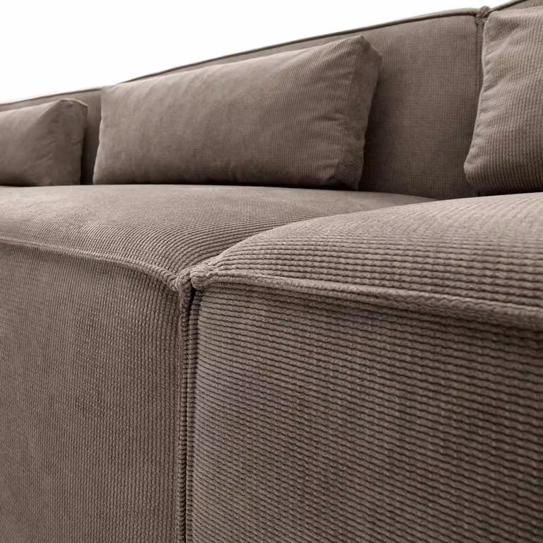 Abakus Direct Doris Reversible L-Shaped Corner Sofa in Dark Grey Cord Fabric, W: 282 cm, D: 163 cm, H: 73 cm