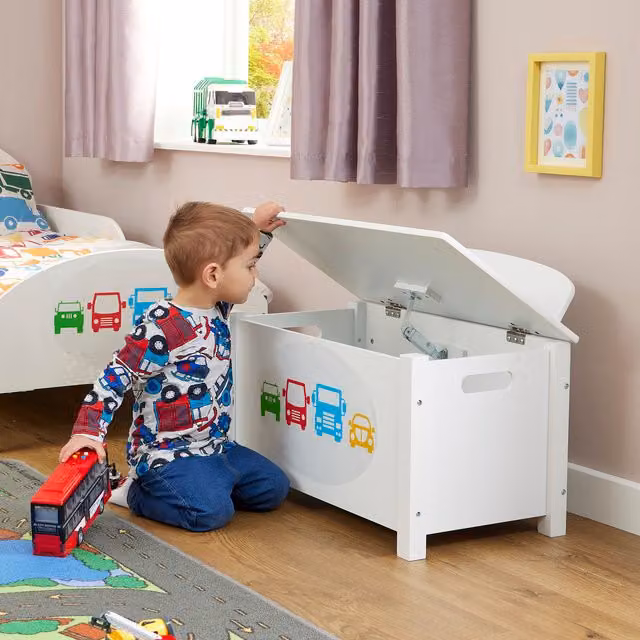 Liberty House Toys Kids Toy Box in White