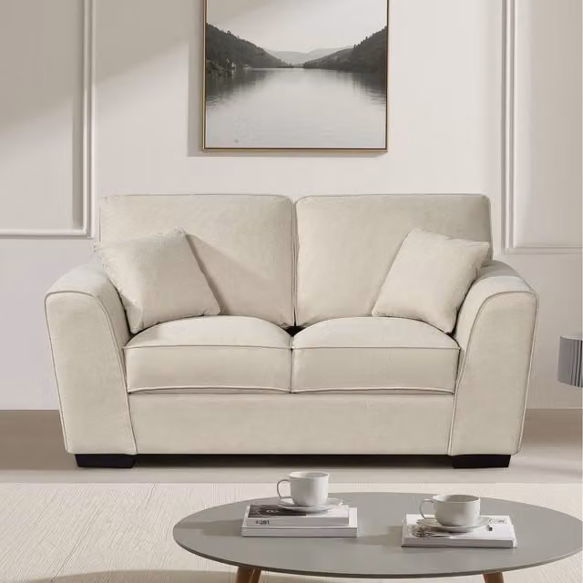 Artemis Home Mellette 2 Seat Soft Fabric Sofa in Oat