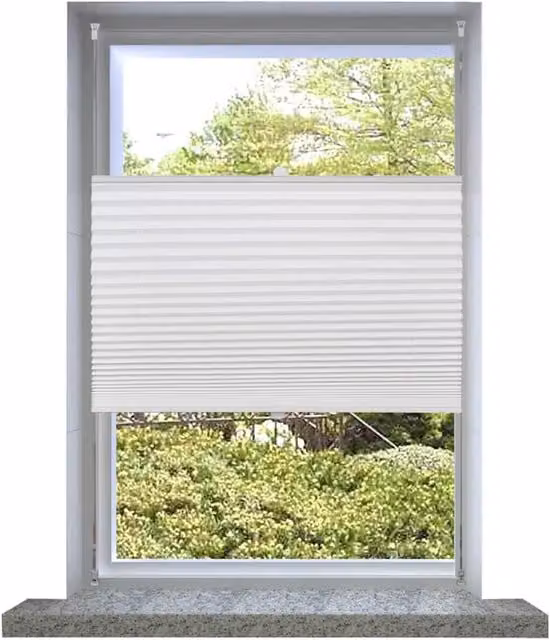 Berkfield Home White Single Pleat Plisse Blind, W: 50 cm, H: 150 cm
