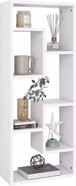 Berkfield Home White Wall Mounted Shelf, W/D/H: 36 x 16 x 90 cm