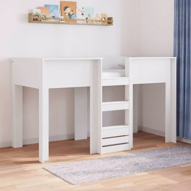 Berkfield Home Modern Two-Level Bunk Bed for Children in White, Engineered Wood, W: 75 cm x L: 190 cm