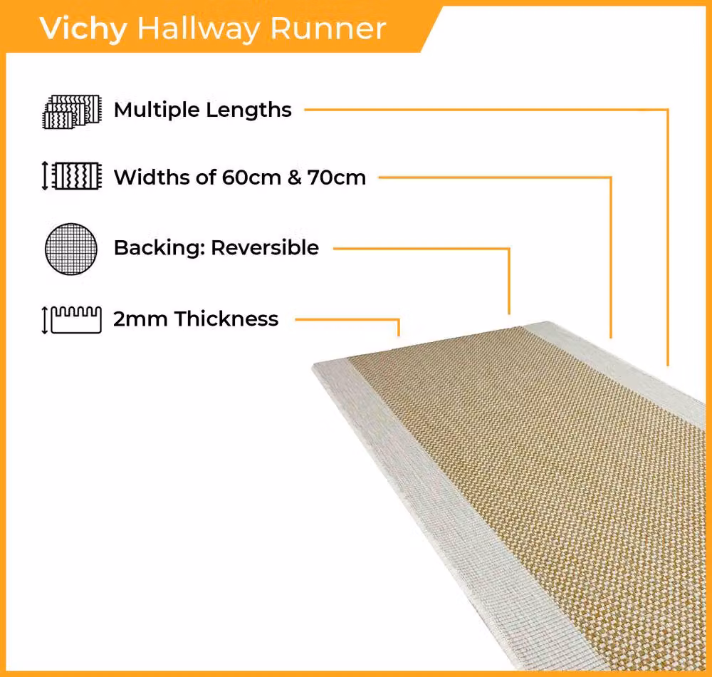 runrug Vichy Reversible Indoor/Outdoor Carpet Runner Rug in Black, W/D/H: 70 x 330 cm – 2