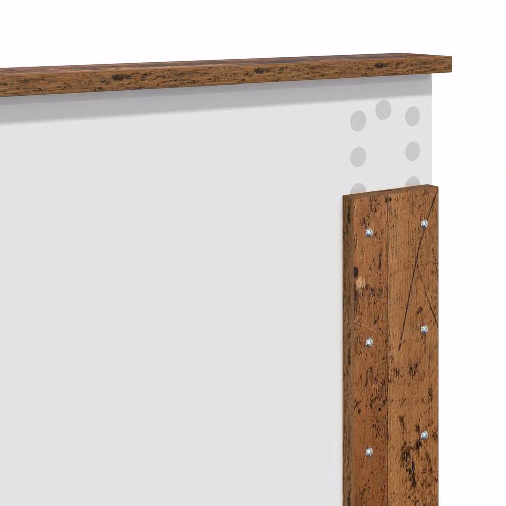 Berkfield Home Bed Frame with Headboard in Old Wood Brown, W: 135 cm, L: 190 cm – 5