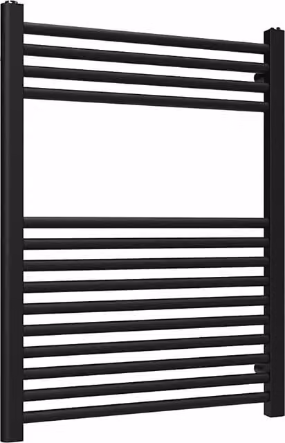 Lux Heat Black Ladder Towel Radiator, W: 60 cm, H: 80 cm