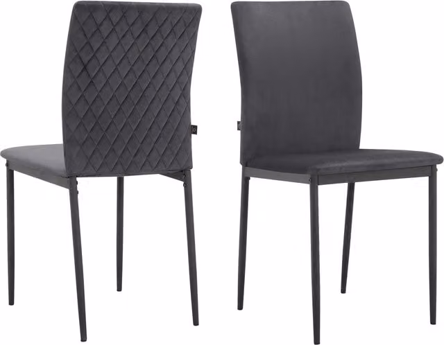 Pavia Velvet Dining Chairs, 2 Pack, Anthracite