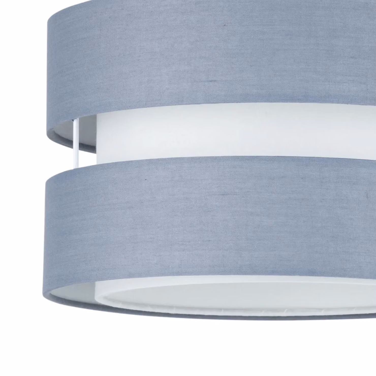 First Choice Lighting Benni Set of 2 Grey Fabric Round Pendant Shades, Diameter: 26 cm – 2