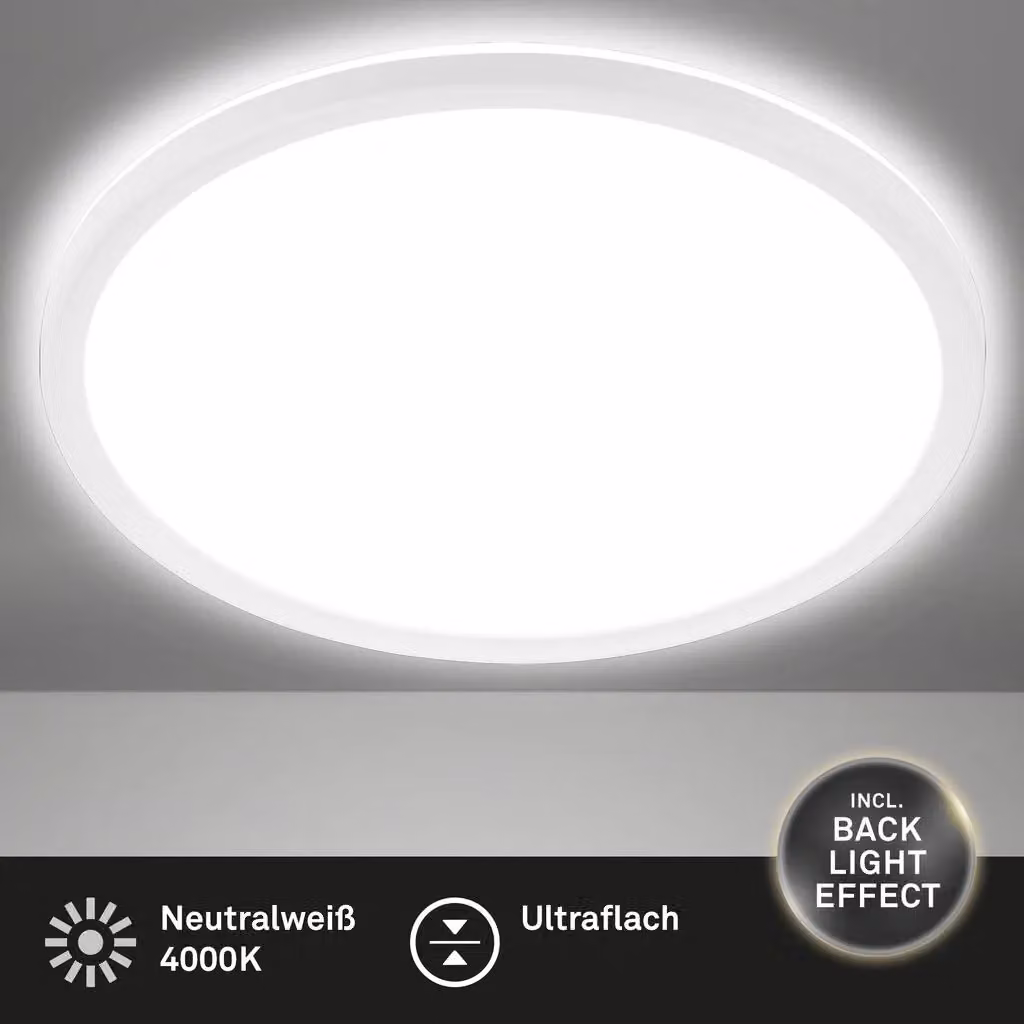 Briloner Round LED Ceiling Lamp, White, 18W, 2400 Lumens, 4000K, Diameter: 29.3 cm – 2