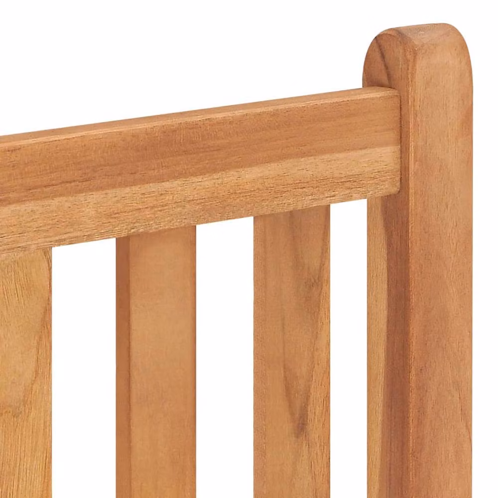 Berkfield Home Set of 6 Brown Lacquered Solid Teak Wood Garden Chairs – 3