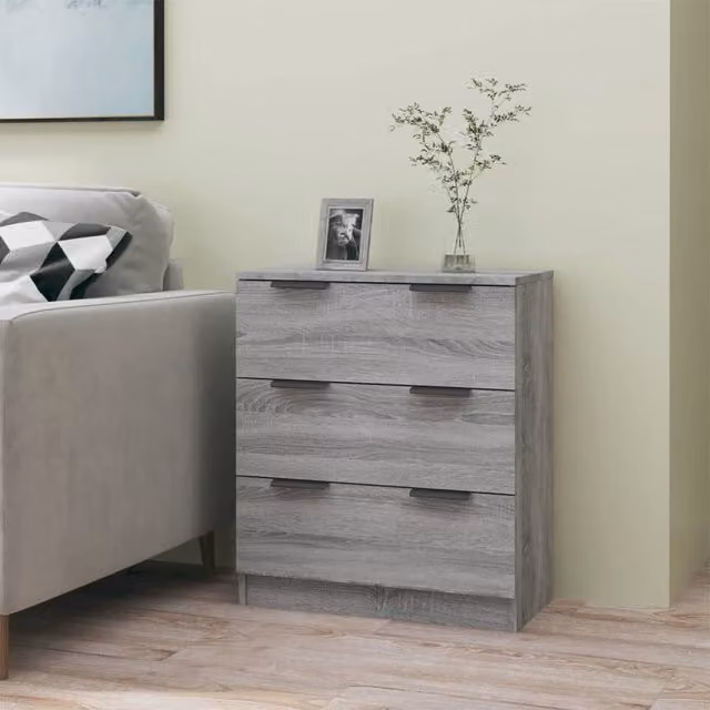 Berkfield Home Grey Sonoma Sideboard in Engineered Wood, W/D/H: 60 x 30 x 70 cm
