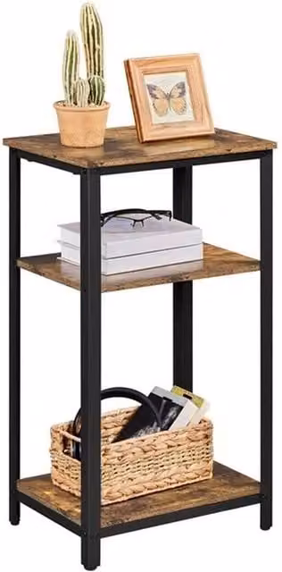 Kelvenix Industrial Side Table in Brown and Black, W/D/H: 30 x 30 x 74.5 cm – 1
