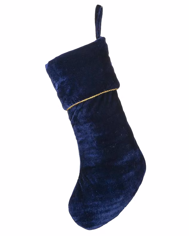 Dibor Knightsbridge Blue and Gold Velvet Christmas Stockings, Set of 4 – 2