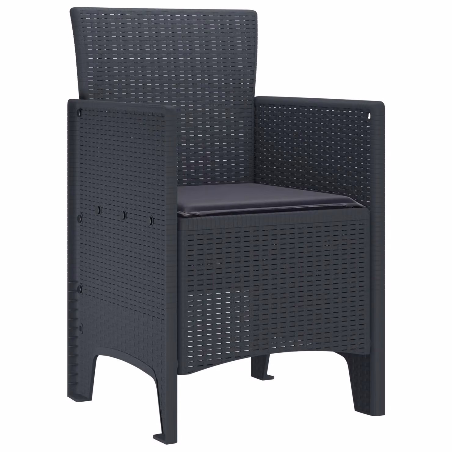 Berkfield Home Set of 2 Anthracite Modern Plastic Garden Chairs with Armrests – 4