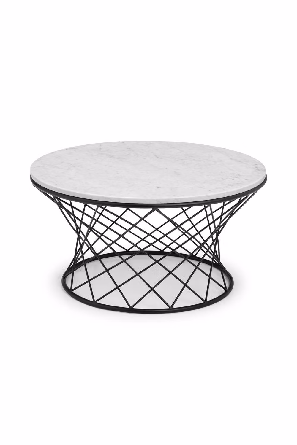 Julian Bowen Trevi Round White Marble and Black Metal Coffee Table – 2