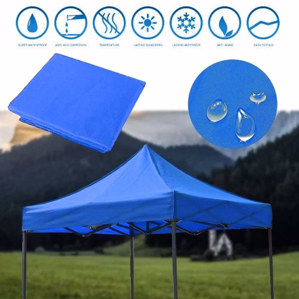 KORVIXA Blue Polyester Gazebo Top Cover Roof Replacement, W: 290 cm x D: 100 cm x H: 100 cm – 3