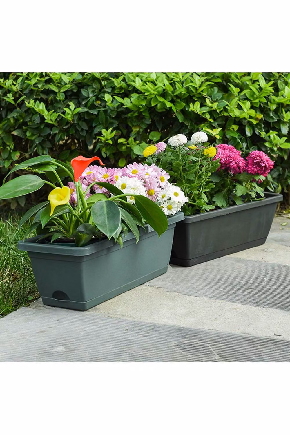Living and Home 5-Piece Rectangle Garden Planter Set in Green – 2