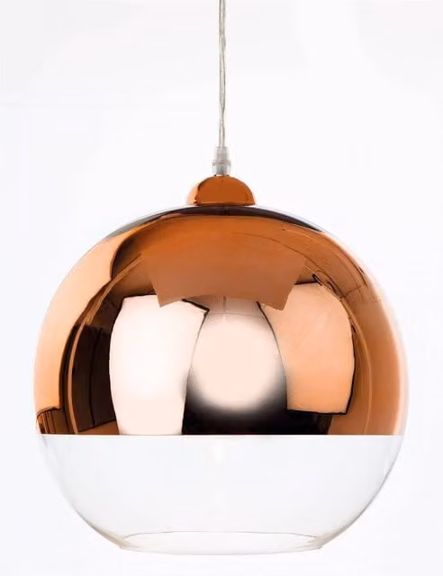 Firstlight Club 1 Light Globe Ceiling Pendant in Copper and Clear Glass with E27 Fitting