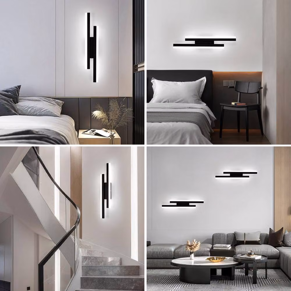 Pheashine 16W Black LED Linear Wall Sconce with Cool White Light, W: 40 cm – 4