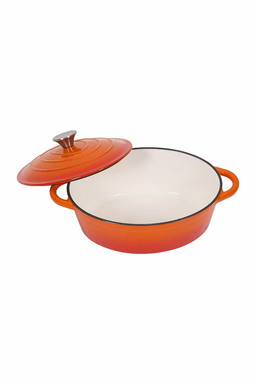 Garden Sanctuary Enamelled Cast Iron Dutch Oven Pot for Bread Baking in Orange – 2