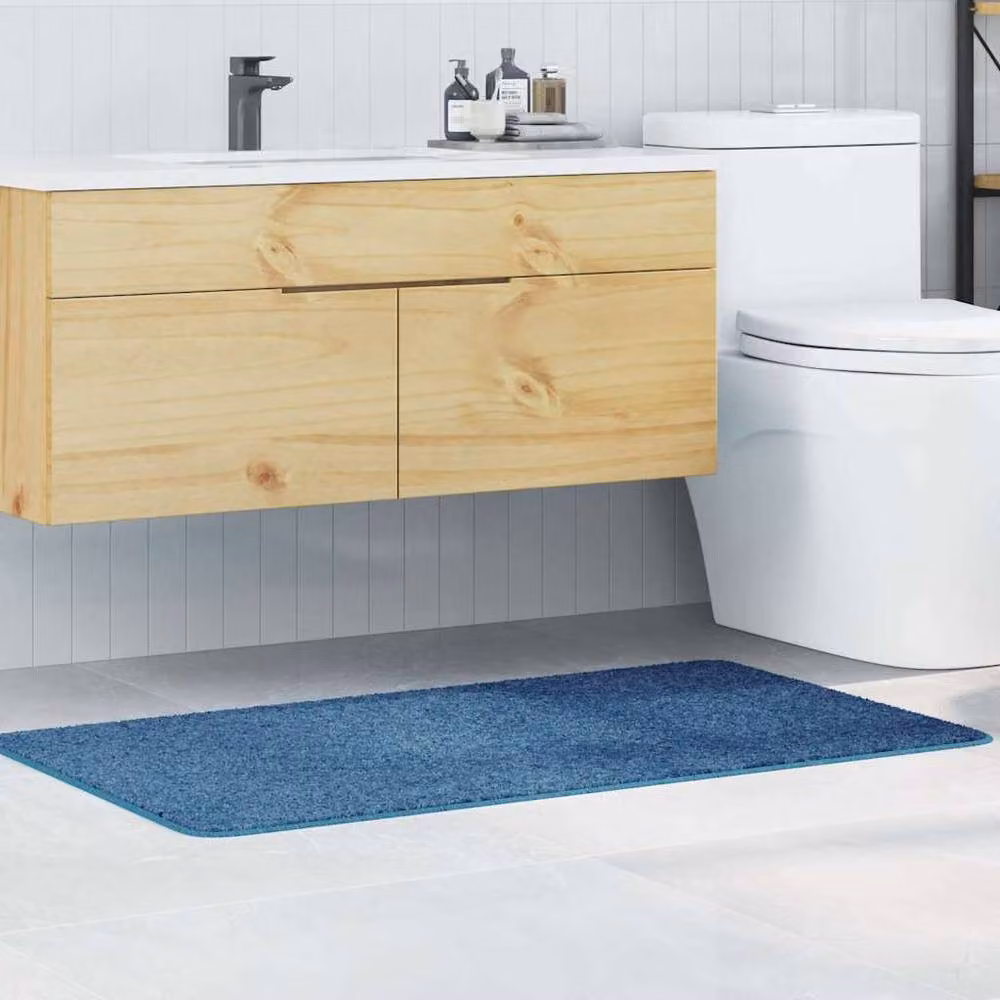 Berkfield Home Rectangular Non-Slip Bath Mat, Blue, W: 70 cm, D: 120 cm – 2