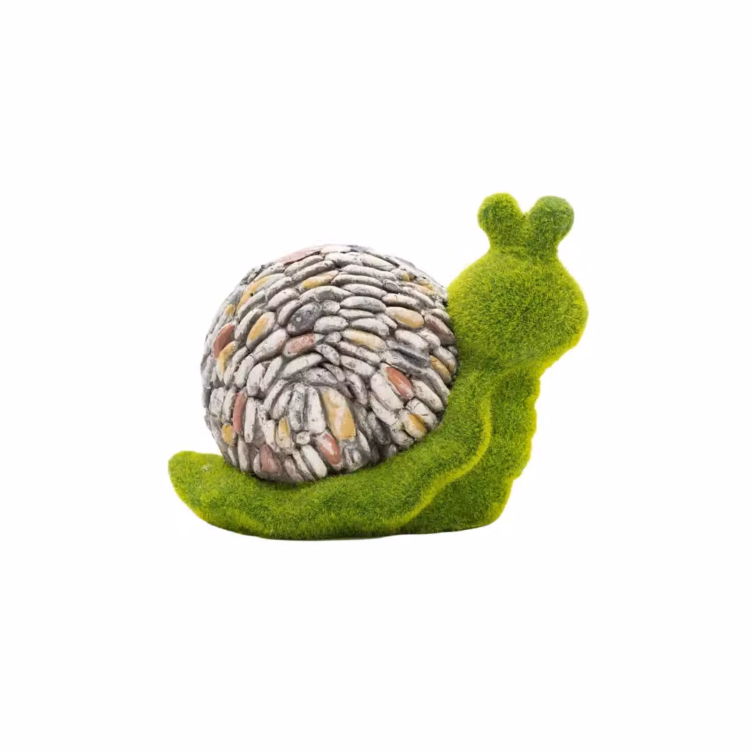 Marco Paul Stone and Grass Effect Snail Garden Ornament in Multicolour and Green – 3