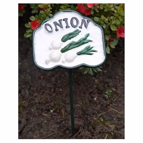 Gifts Direct 2 U Metal Onion Garden Stake Plant Sign in White – 1