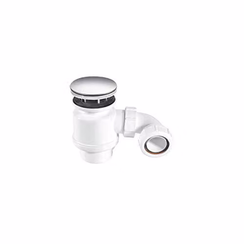 McAlpine STW8-M 50mm Resealing Shower Trap with 1 inch Stainless Steel Mushroom Cover in Silver or White – 1