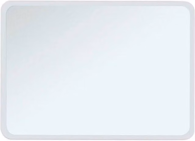 PAWNORA Modern Rectangular Self Adhesive Wall Mounted Bathroom Glass Mirror in Silver – 1