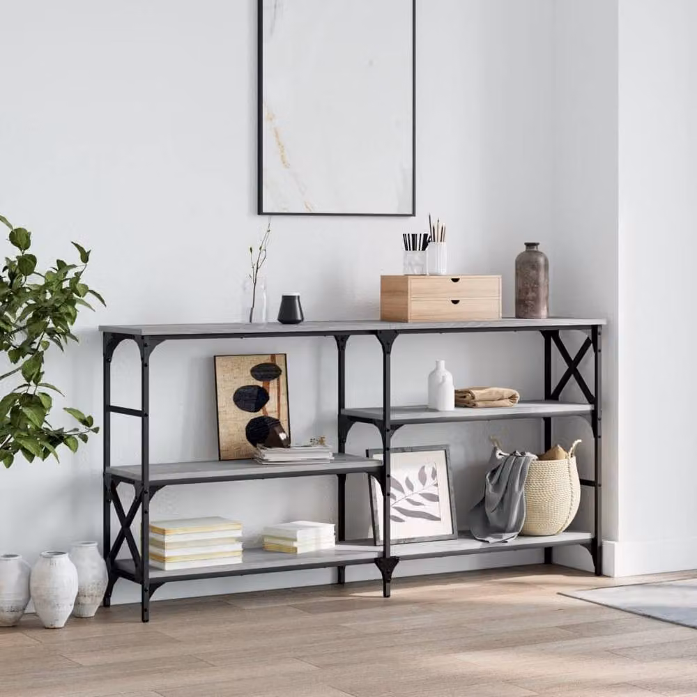 Berkfield Home Decorative Console Table in Grey Sonoma, W/D/H: 150 x 29 x 76.5 cm – 2