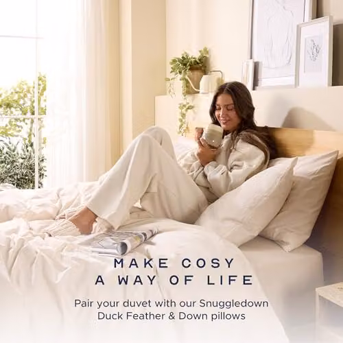 Snuggledown White Duck Feather and Down All Year Round Duvet, 10.5 Tog, W/H: 200 x 200 cm – 2