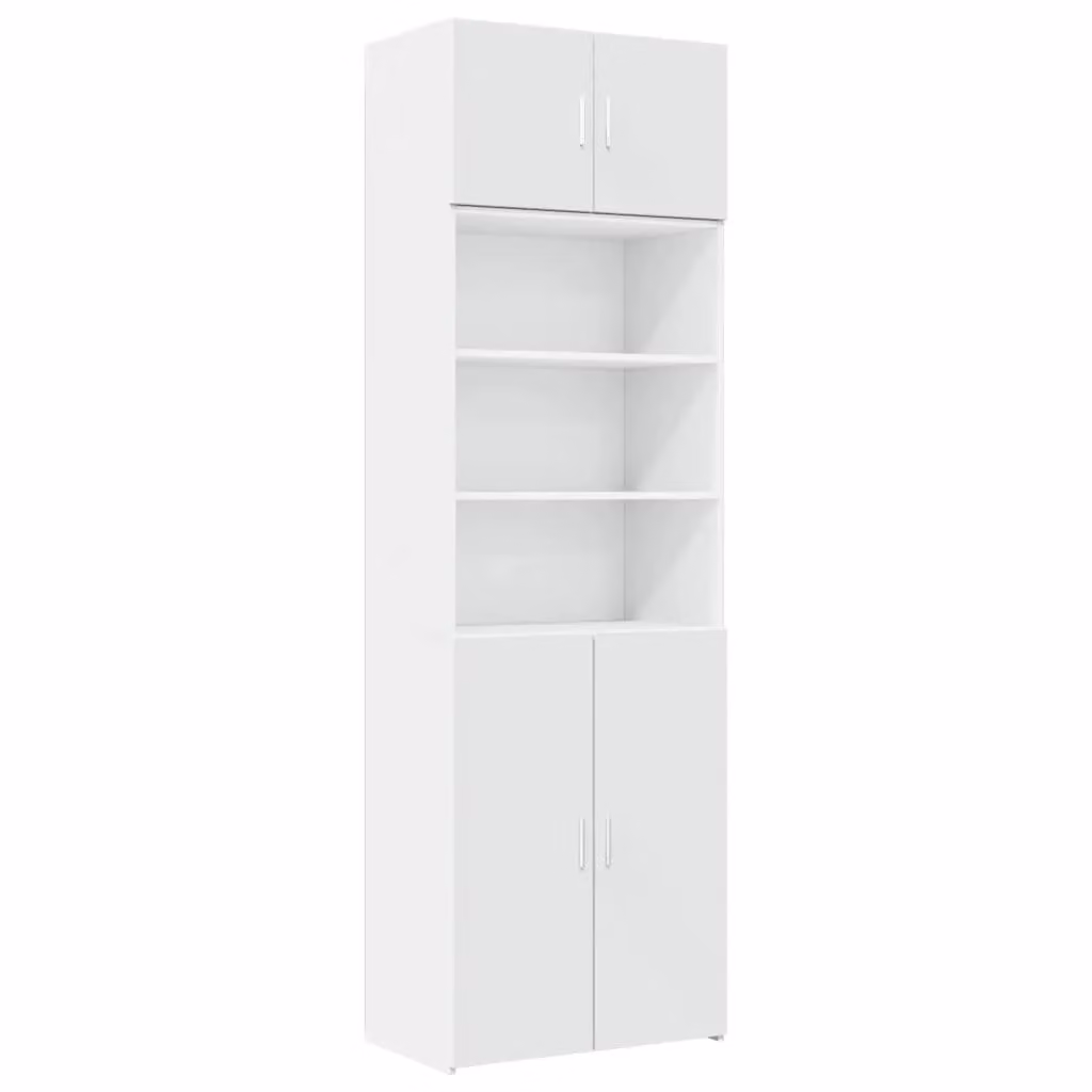 Berkfield Home Freestanding Storage Cabinet in White, W/D/H: 70 x 42.5 x 225 cm