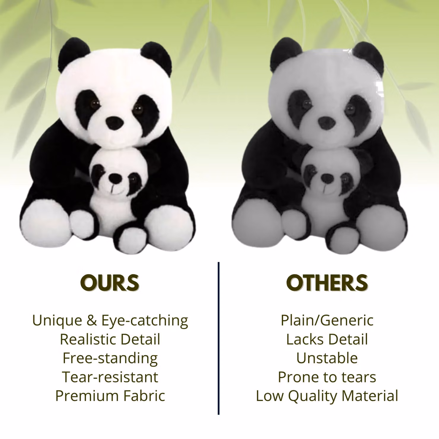 Marco Paul Large Weighted Plush Panda Duo Door Stopper, 1.5kg, Black – 8