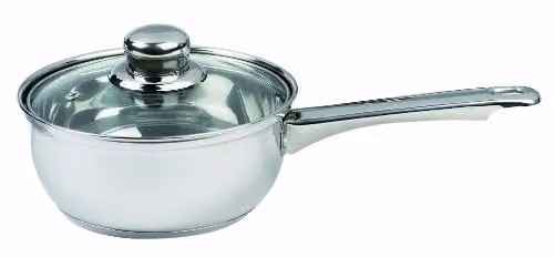 Sabichi Essential Stainless Steel Saucepan with Glass Lid, Silver, 1.5 l, 18 cm