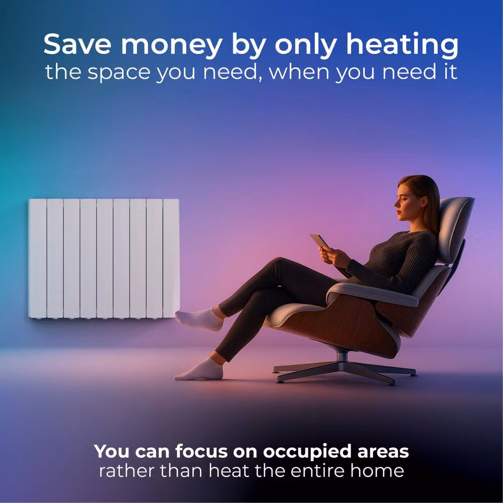 Masterplug SmartEnergy Wall Mounted Oil-Filled Radiator, 1500W, White with Wi-Fi and App Control – 3