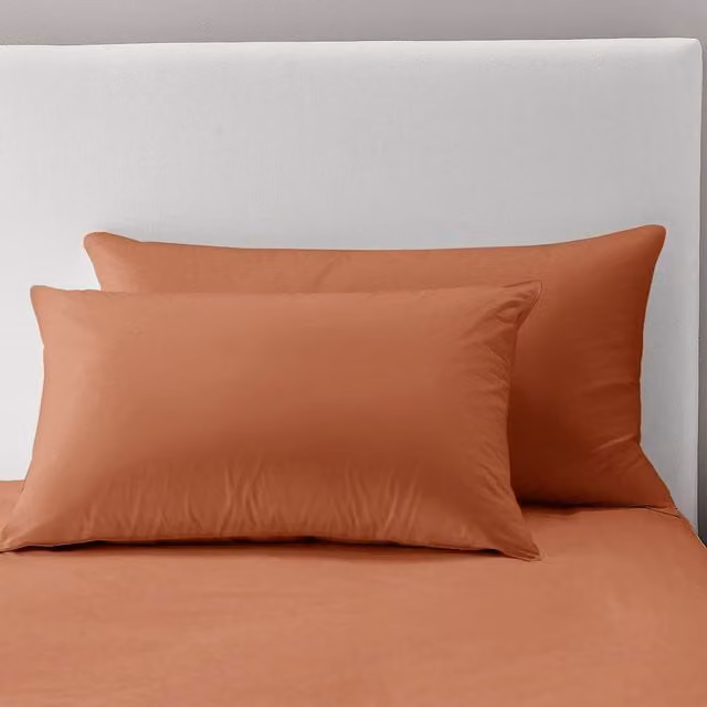 Velosso Pair of Orange Microfibre Pillowcases