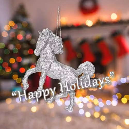 VFM e-Store Silver Glitter Unicorn Hanging Christmas Tree Ornament, 13 cm – 4