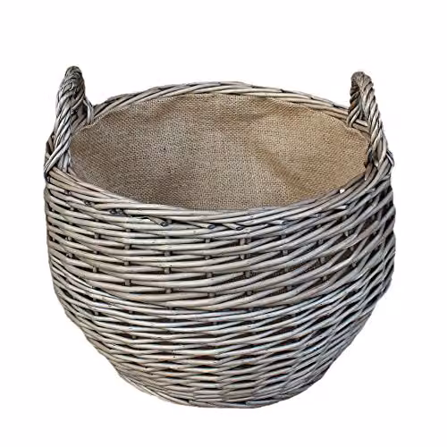 Red Hamper Antique Wash Stumpy Wicker Basket in Brown, W/D/H: 31 x 43 x 43 cm