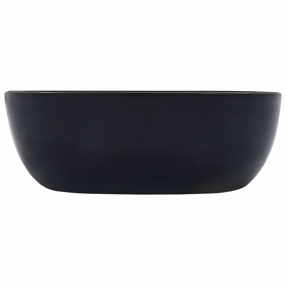 Berkfield Home Square Ceramic Countertop Wash Basin, Black, W/D/H: 42.5 x 42.5 x 14.5 cm – 3