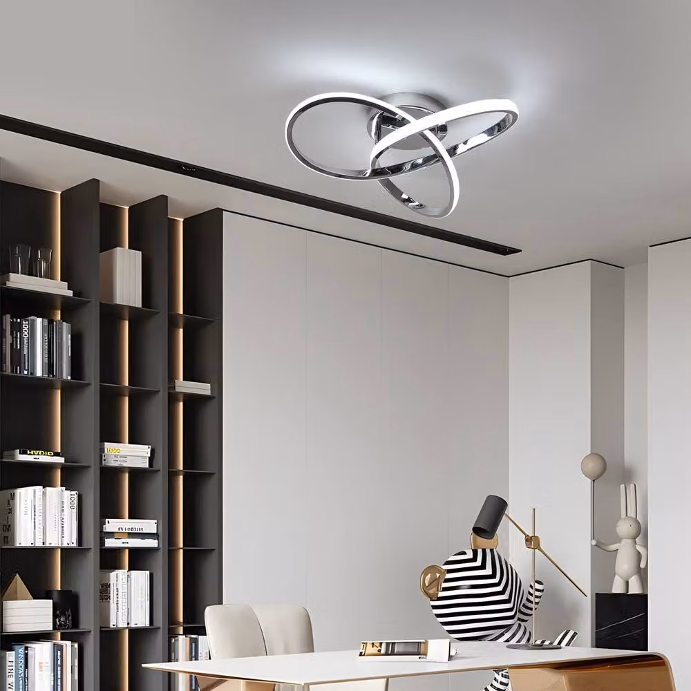 Pheashine Modern LED Ceiling Light, 38W, White and Silver, Diameter: 40 cm – 4