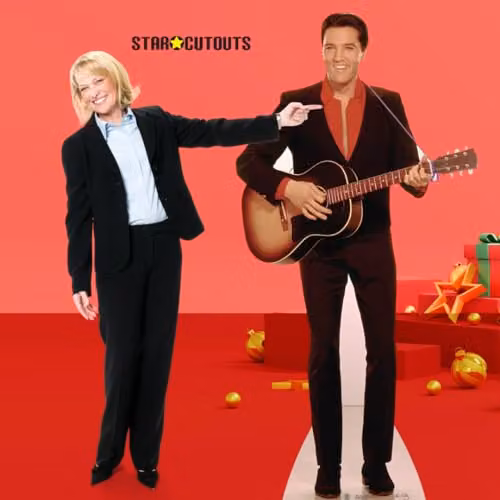 Star Cutouts SC241 Elvis Presley Smiling with Guitar Lifesize Cardboard Cutout, Multicolour – 3