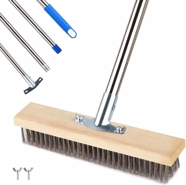 Kelvenix Heavy Duty Telescopic Wire Brush Set in Brown with Stainless Steel Metal Bristles – 1