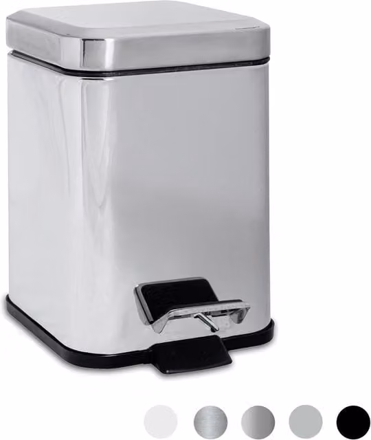 Harbour Housewares Silver Stainless Steel Freestanding Pedal Bin