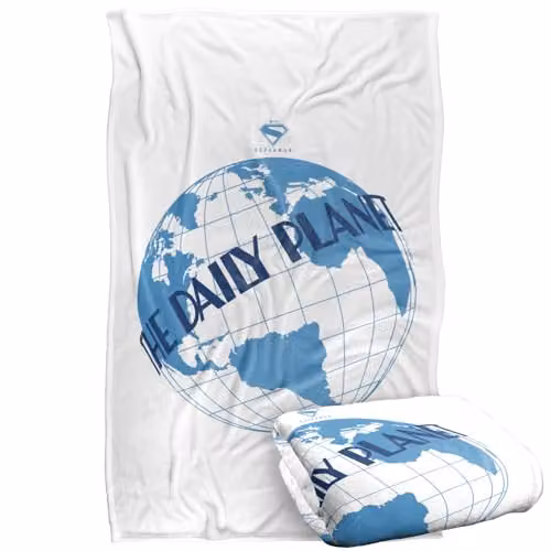 Warner Bros. Superman 2025 The Daily Planet Super Soft Fleece Throw Blanket, Multicolour, W/D/H: 91.44 x 147 x 1 cm – 1