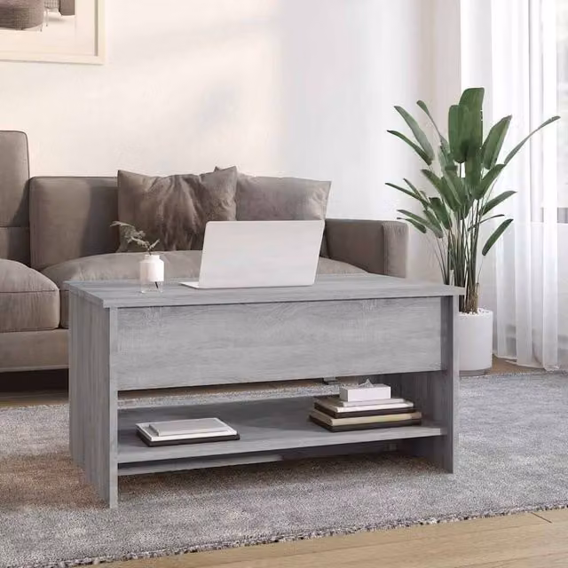 Berkfield Home Modern Coffee Table in Grey Sonoma, W/D/H: 80 x 50 x 40 cm