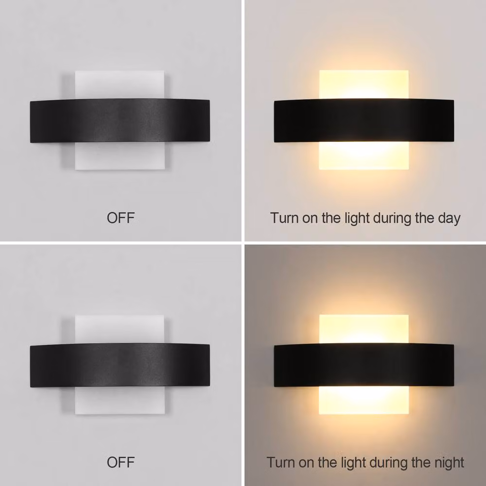 COMELY Modern Linear 12W LED Indoor Wall Light in Black with 3000K Warm White Up and Down Lighting – 3