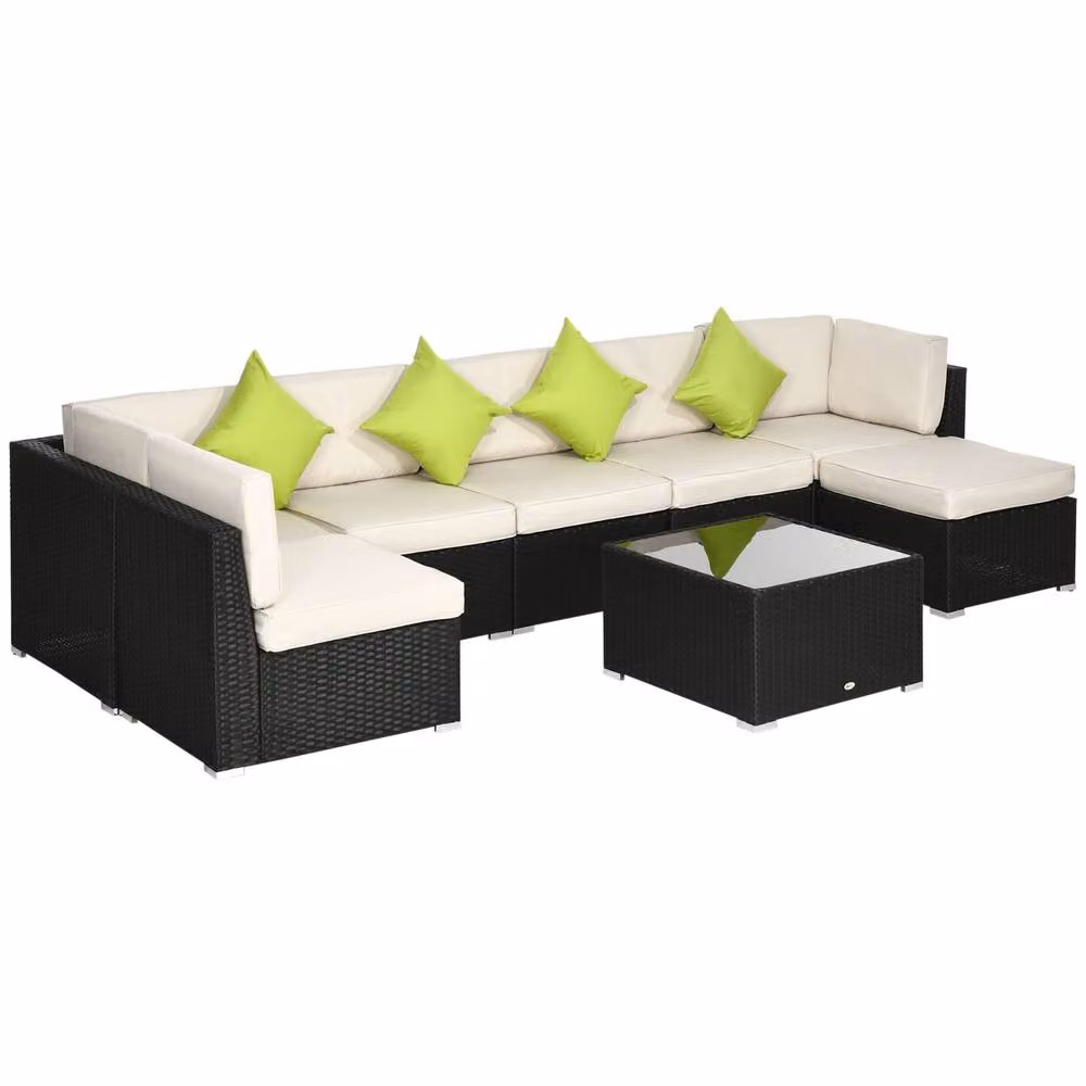 STILVORA 8-Piece Modern Sofa Set with Steel Frame in Beige – 2