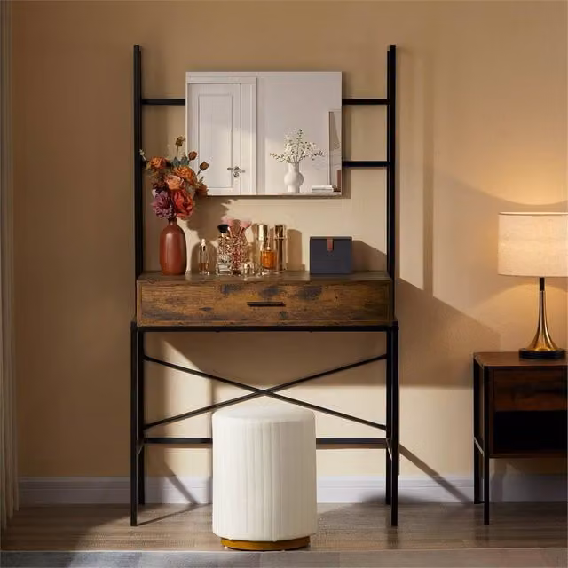 SPETLEK Industrial Wooden Dressing Table in Brown, W/D/H: 100 x 60 x 150 cm