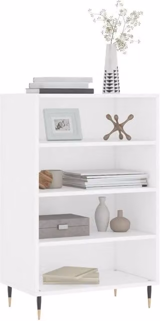 Berkfield Home Modern White Highboard in Matt Engineered Wood, W/D/H: 57 x 35 x 90 cm
