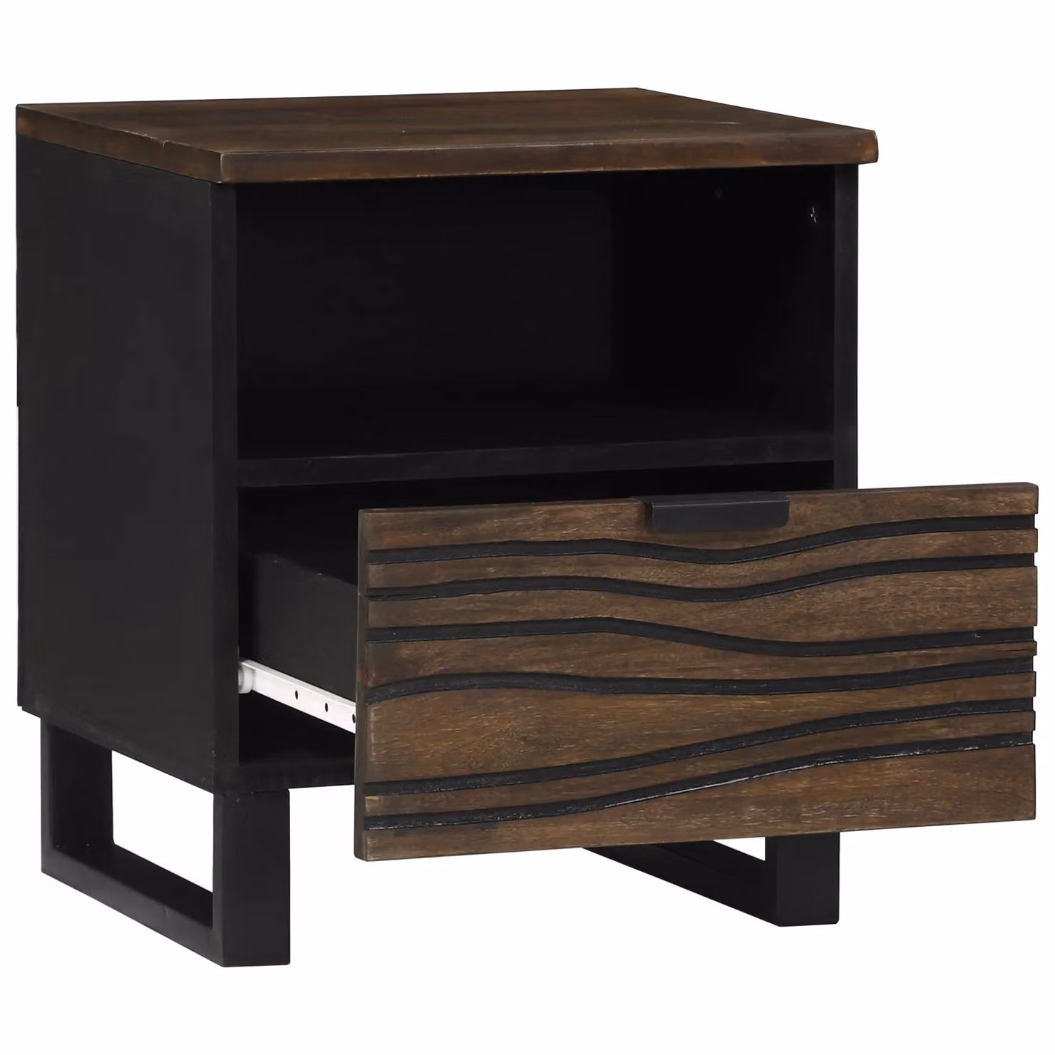 Berkfield Home Solid Wood Mango Bedside Cabinet in Brown, W/D/H: 40 x 33 x 46 cm – 2