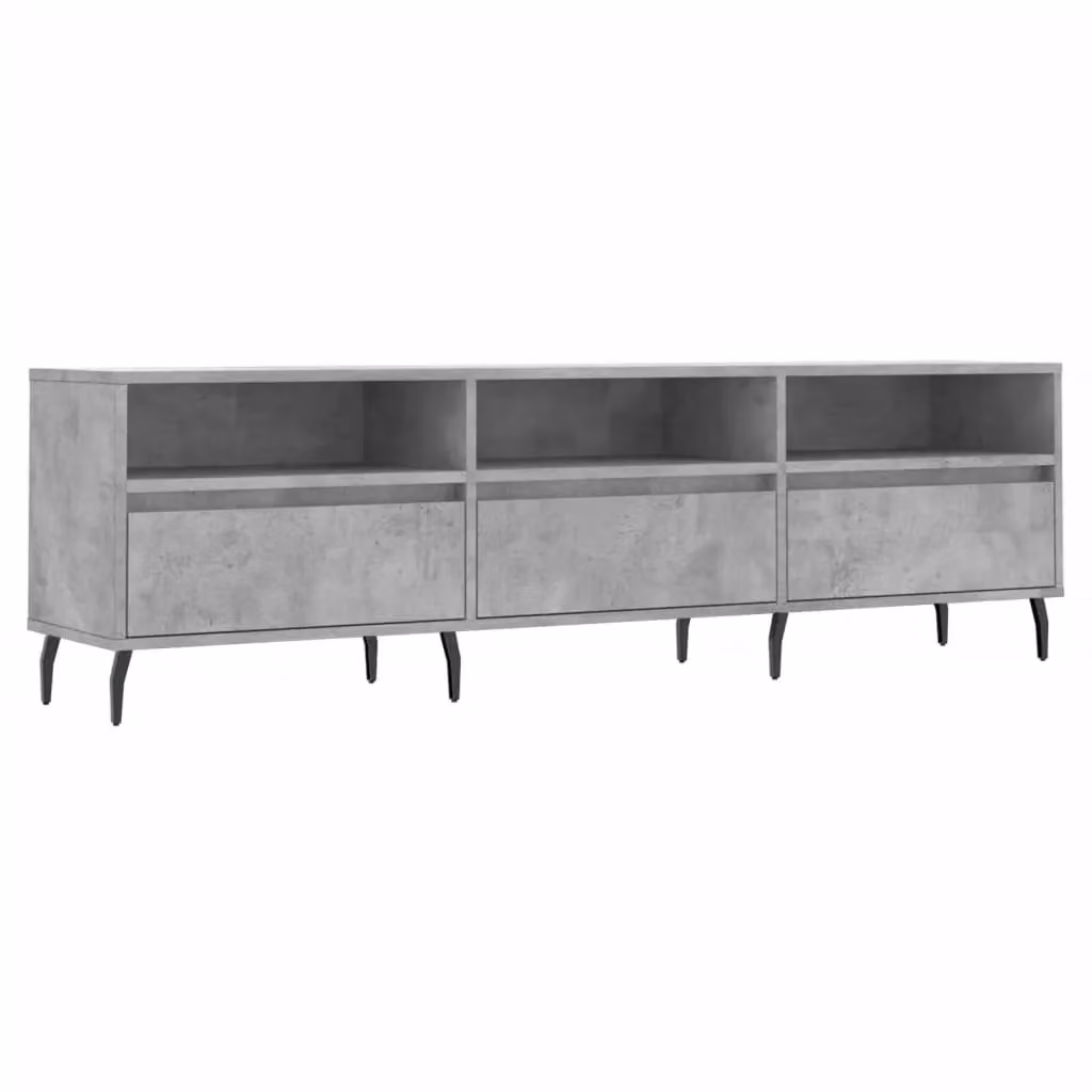 Berkfield Home Modern TV Cabinet in Concrete Grey, W/D/H: 150 x 30 x 44.5 cm – 2